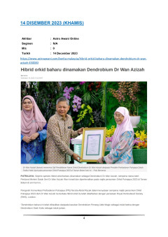 Hibrid Orkid baharu dinamakan Dendrobium Dr Wan Azizah