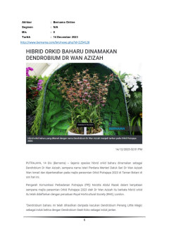 Hibrid Orkid baharu dinamakan Dendrobium Dr Wan Azizah