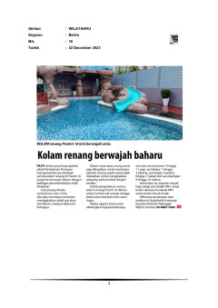 Kolam renang berwajab baharu, presint 16