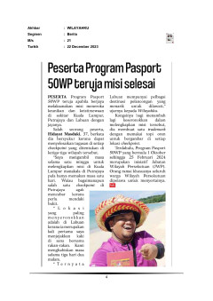 Peserta Program Pasport 50WP teruja misi selesai