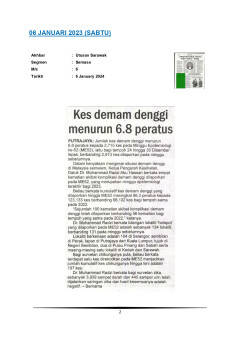 Kes demam denggi menurun 6.8 peratus