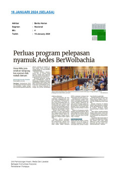 Perluas program pelepasan nyamuk Aedes BerWolbachia