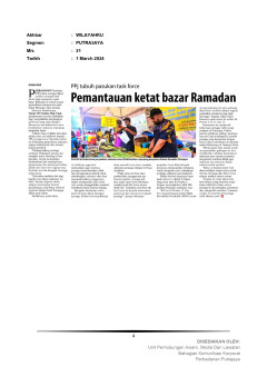 Pemantauan ketat bazar Ramadan