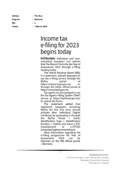 Income tax e-filing for 2023 begins today