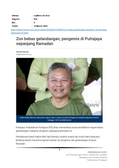 Zon bebas gelandangan, pengemis di Putrajaya sepanjang Ramadan