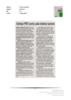 Setiap PBT perlu ada doktor pokok