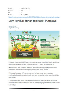 Jom Kendurian Durian Tepi Tasik Putrajaya