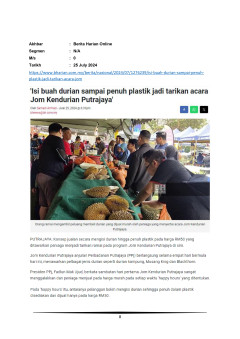 'Isi buah durian sampai penuh plastik jadi tarikan acara Jom Kendurian Putrajaya'