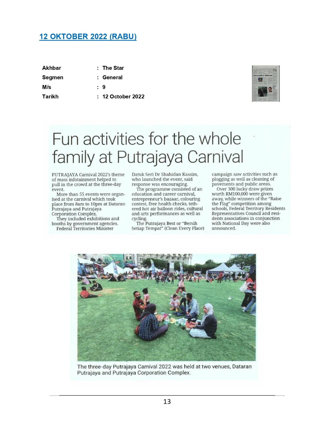 Fun activities for the whole family at Putrajaya Carnival
