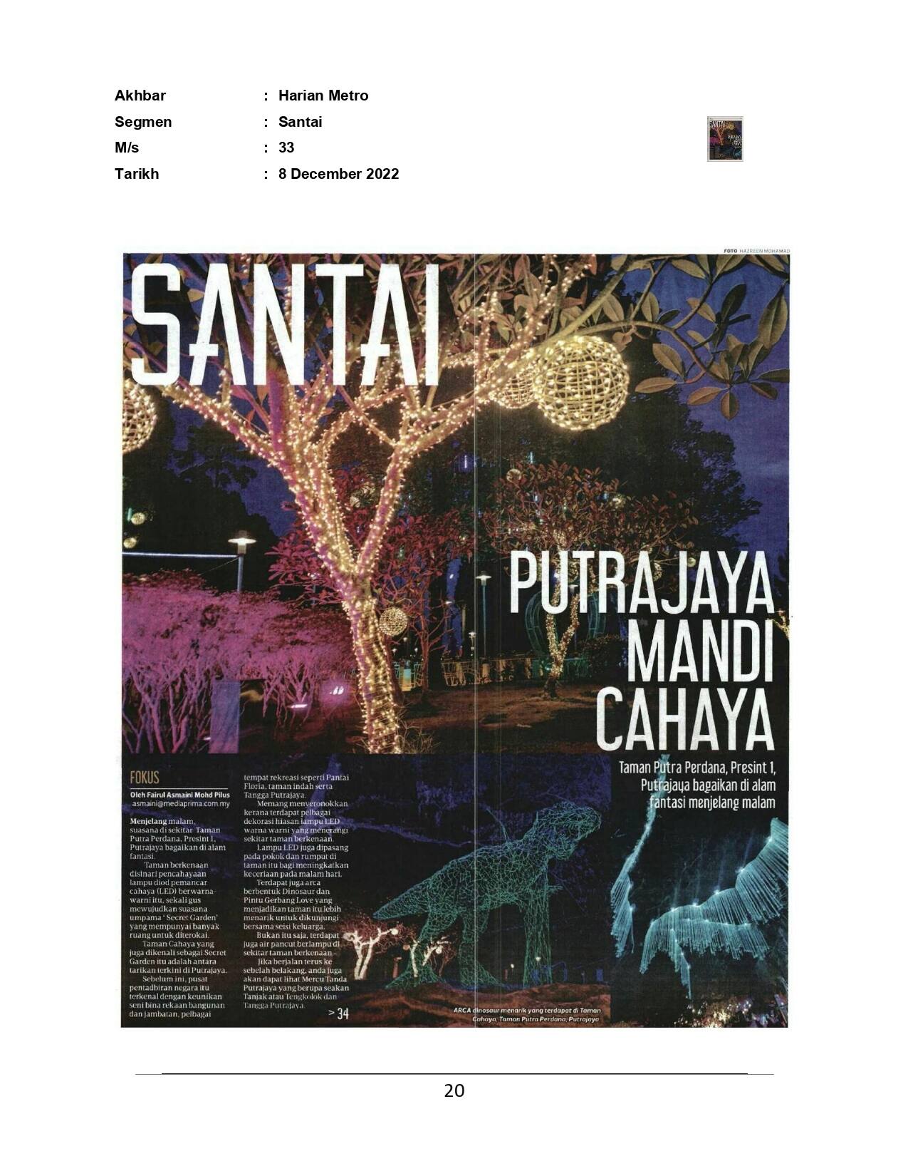 PUTRAJAYA MANDI CAHAYA