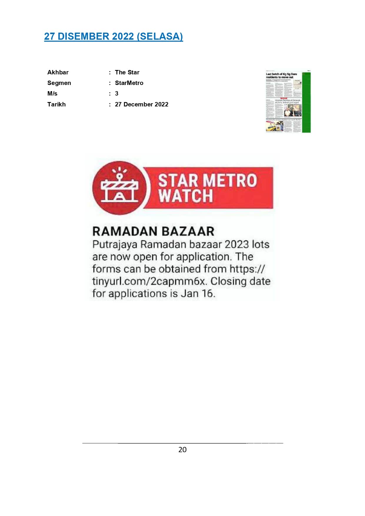 Ramadan Bazar - Putrajaya