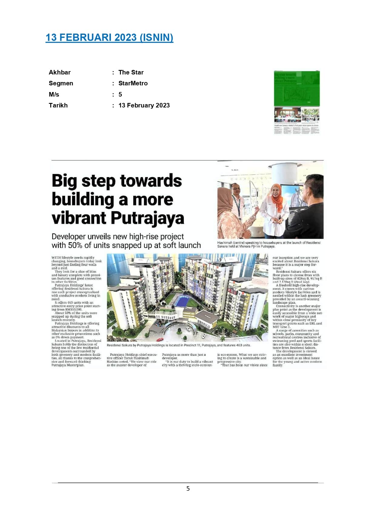 Big step towards building a more vibrant Putrajaya