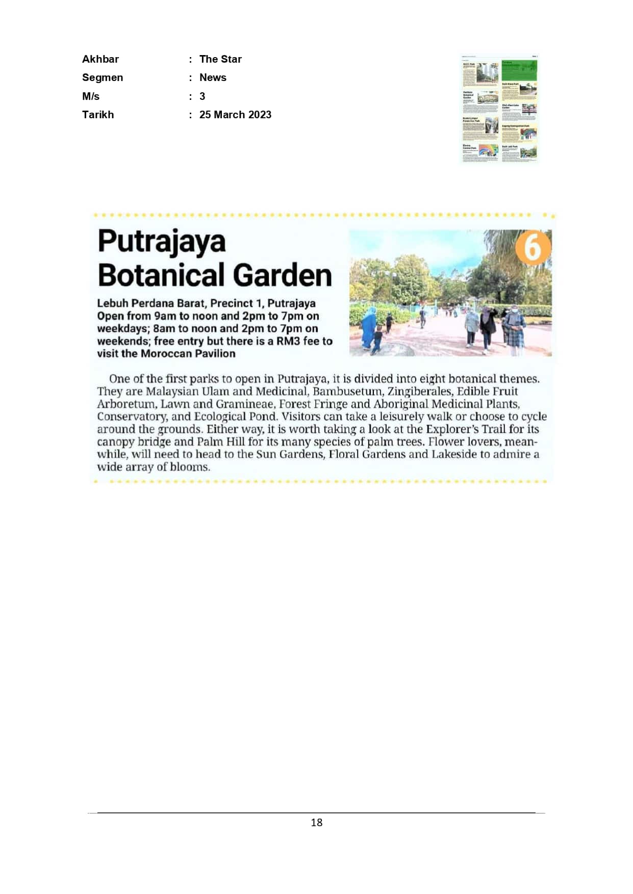 Putrajaya Botanical Garden