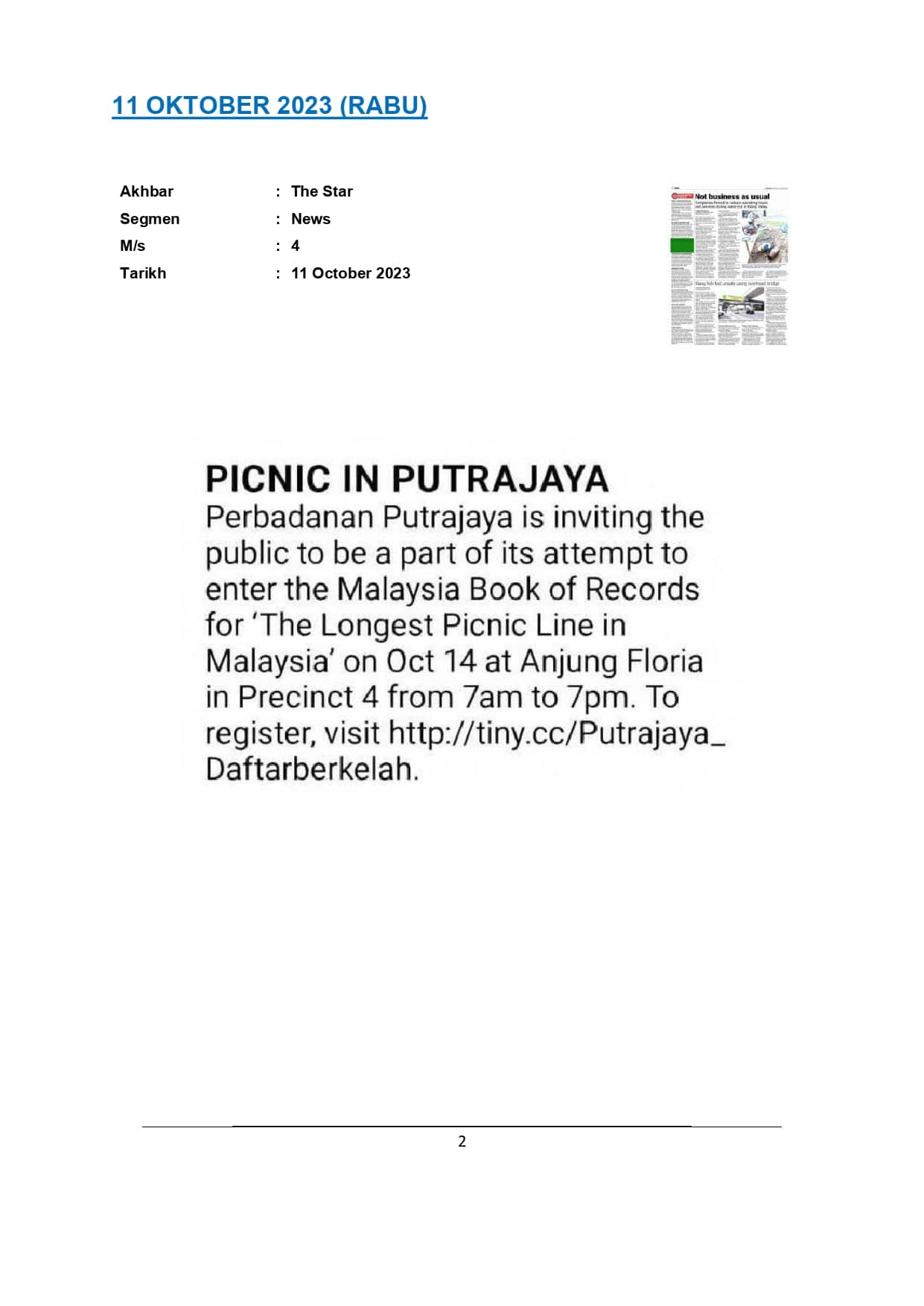Picnic in Putrajaya