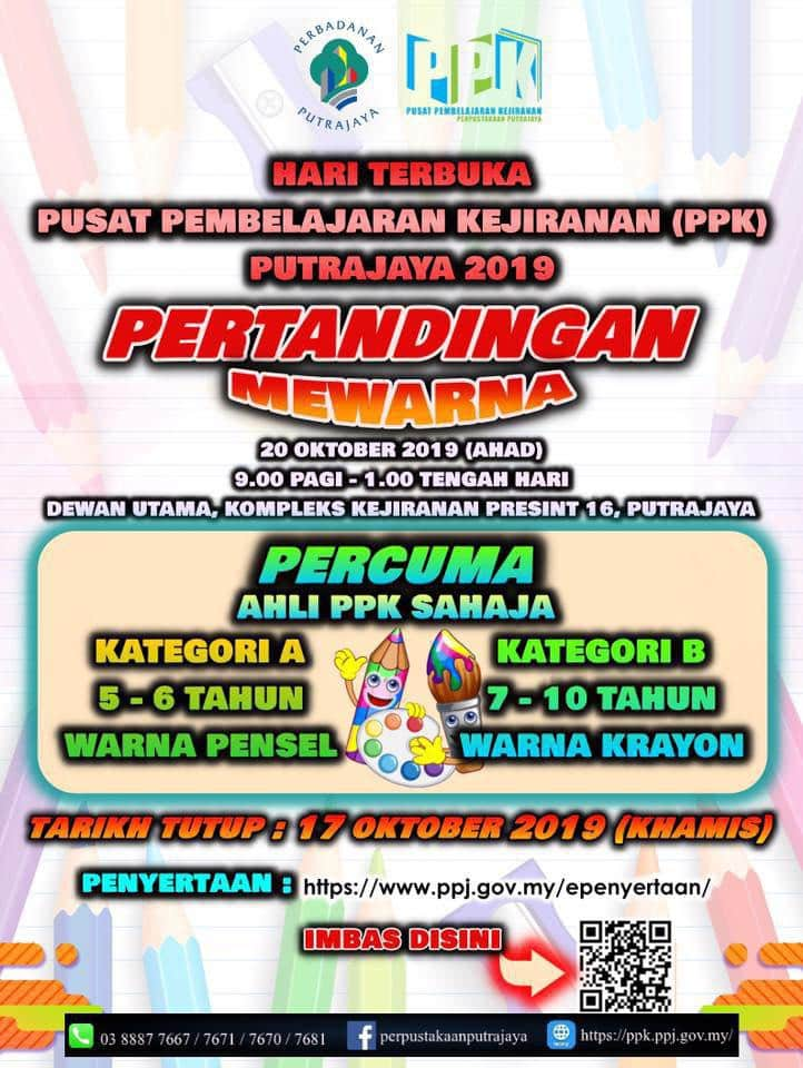 Pertandingan Mewarna Sempena Hari Terbuka Pusat Pembelajaran Kejiranan (PPK) Putrajaya 2019