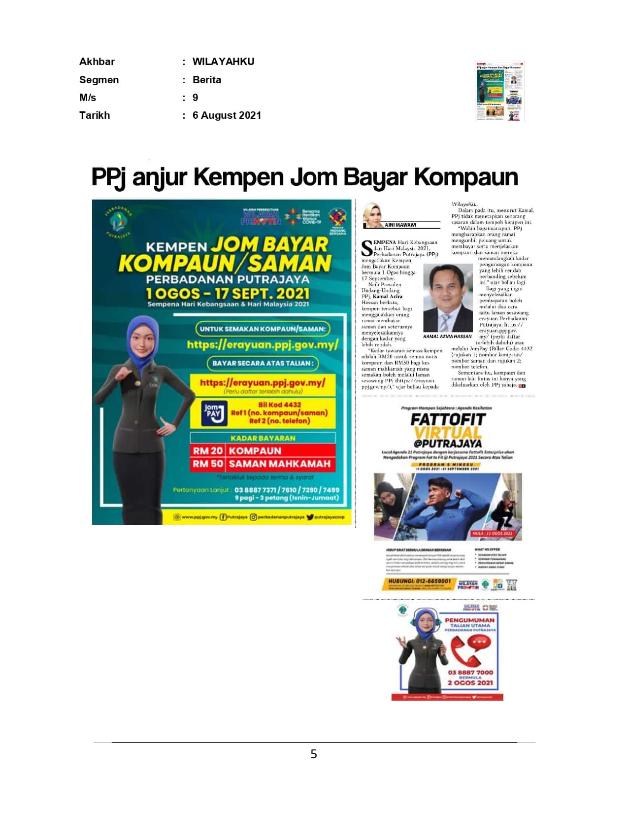 PPj anjur Kempen Jom Bayar Kompaun