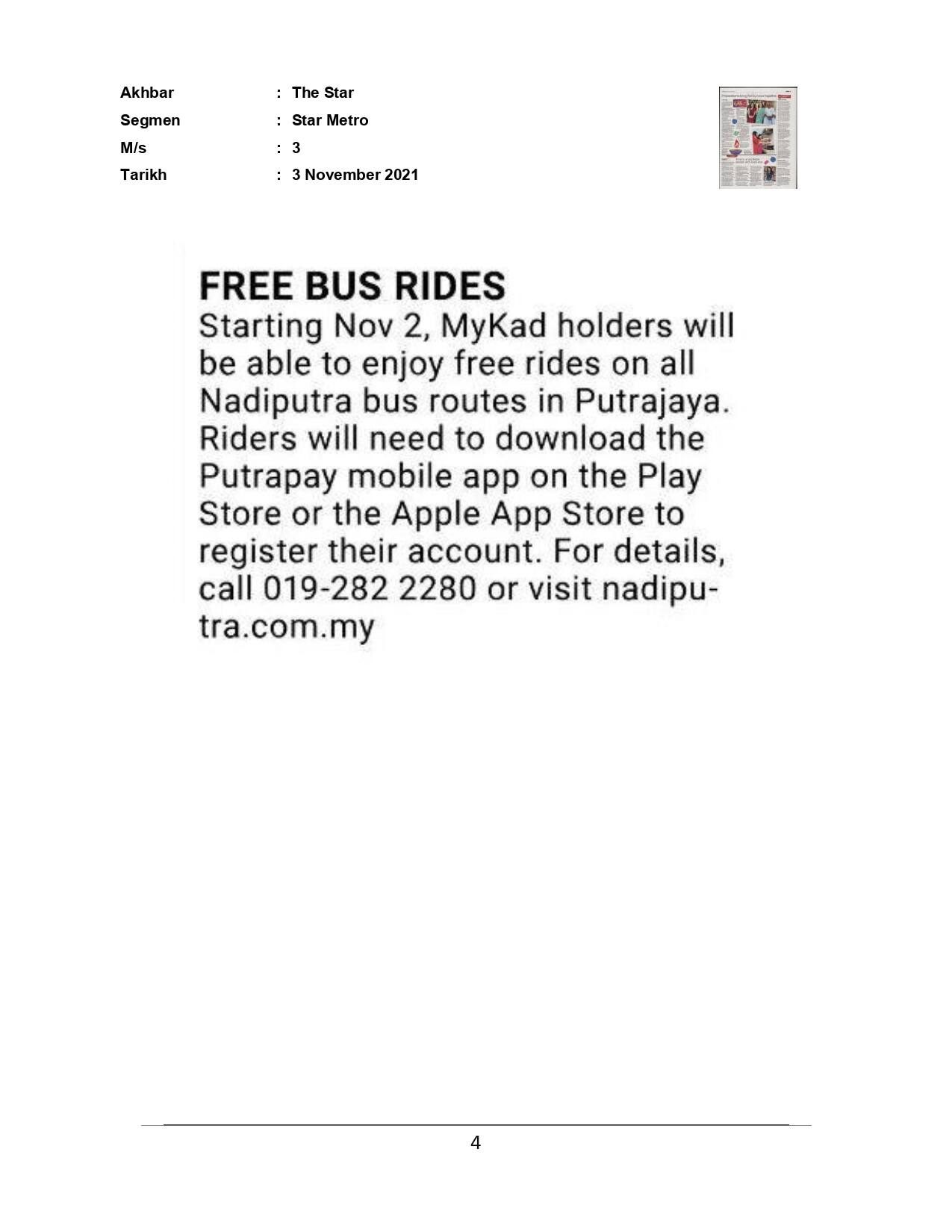 Free Bus Rides Putrajaya