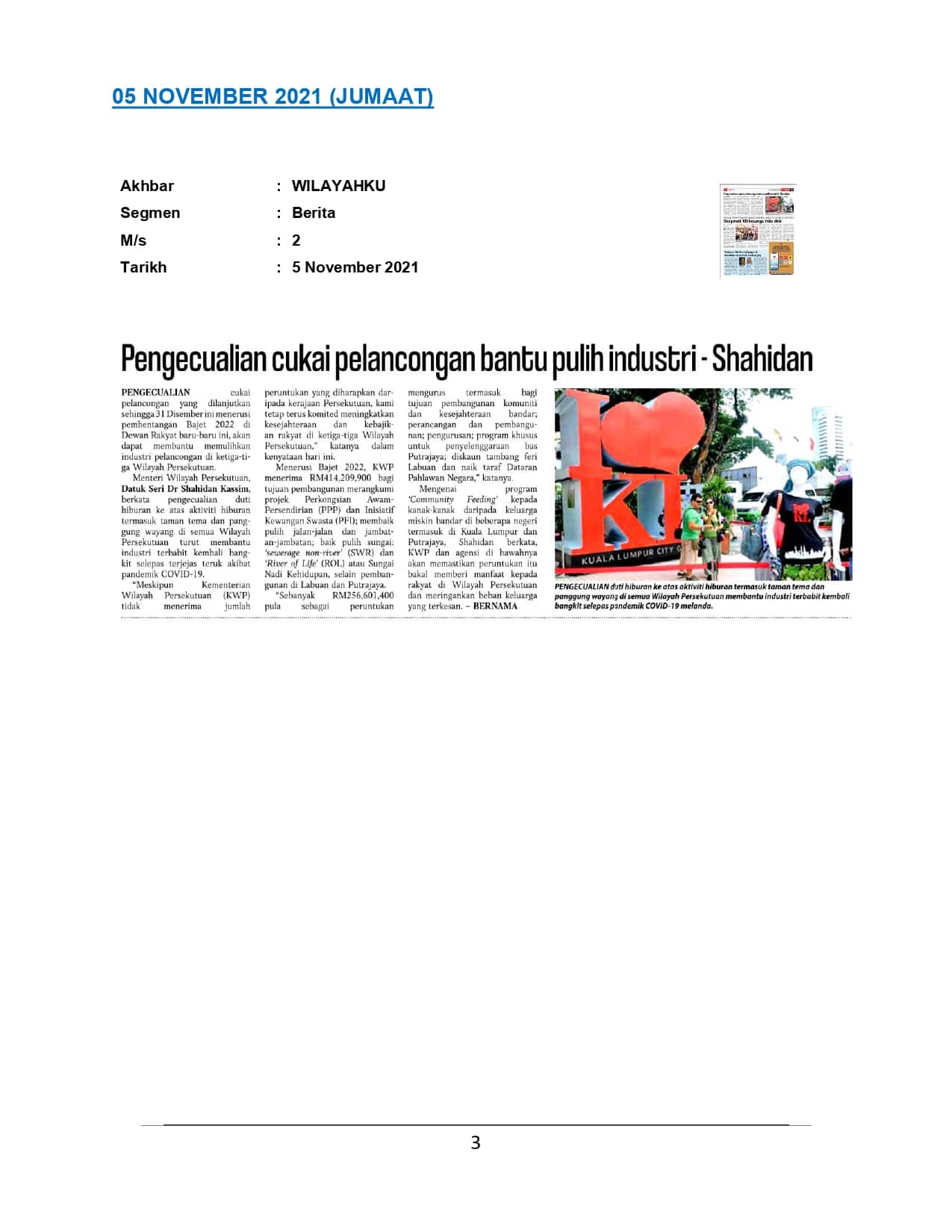 Pengecualian cukai pelancongan bantu pulih industri - Shahidan