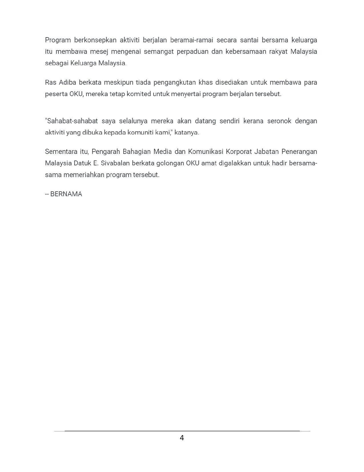 Sambungan: Golongan OKU turut sertai Program Berjalan Teguh Bersama