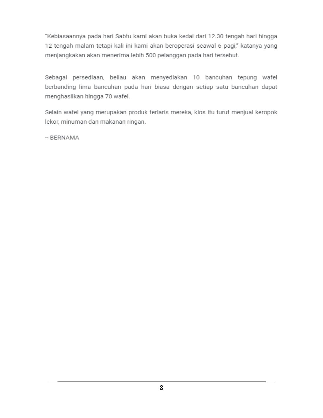 Sambungan 2 : Usahawan ambil peluang jana pendapatan tambahan sempena program Berjalan Teguh Bersama