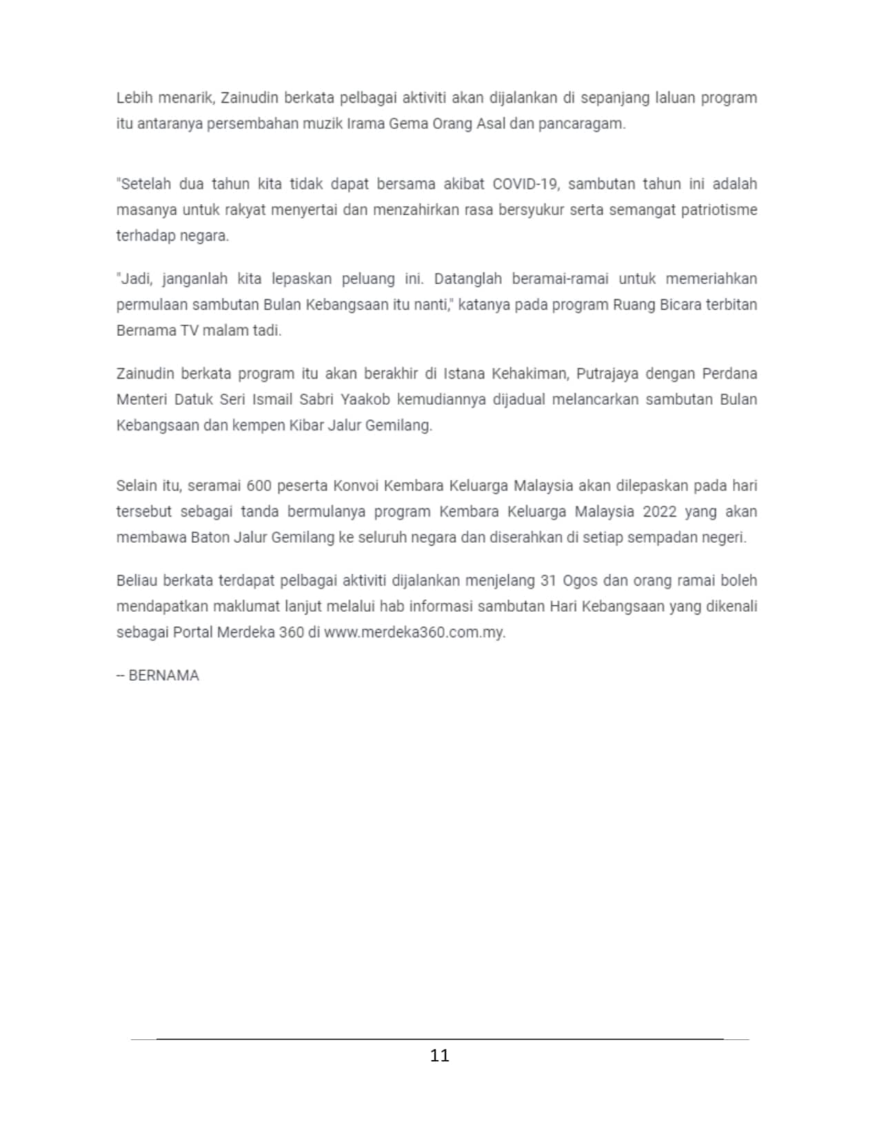 Sambungan : Program Berjalan teguh Bersama beri peluang rakyat zahir semangat patriotisme